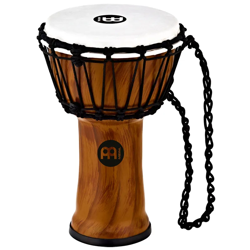 Meinl JRD-TA Junior Djembe with Synthetic Shell and Head 7" Compact Size, Rope Tuned, Twisted Amber
