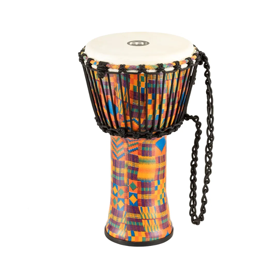 Meinl PADJ2-S-G Small Rope Tuned Travel Series Djembe, Kenyan Quilt